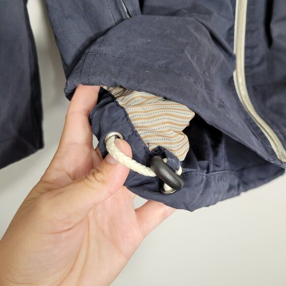 Pier 91 Vintage Dark Navy Hooded Outdoor Cotton Blend Jacket Water Resistant - Picture 5 of 15